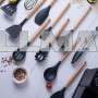 Набір кухонних приладдя з 19 предметів з підставкою Kitchenware Set чорний